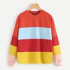 Shein Color Block Tunic Pullover