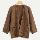 Shein Drop Shoulder Solid Knit Coat