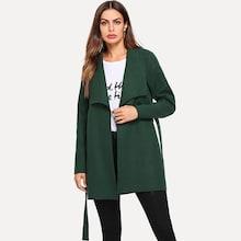 Shein Waist Belted Solid Coat