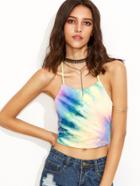 Shein Halter Tie-dye Backless Lace Up Cami Top