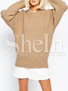Shein Long Sleeve Crew Neck Pullover Sweater