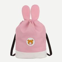 Shein Kids Bear Patch Drawstring Backpack