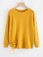 Shein Raglan Sleeve Tie Detail Sweater