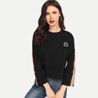Shein Embroidered Rainbow Tee