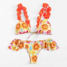 Shein Flower Applique Bikini Set