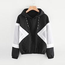 Shein Plus Color Block Hooded Jacket