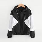 Shein Plus Color Block Hooded Jacket