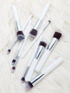 Shein White Professional Makeup Brush Set 10pcs