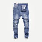 Shein Men Destroyed Frayed Hem Skinny Jeans