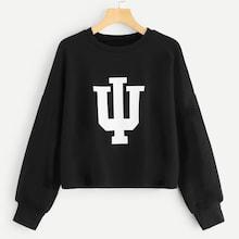 Shein Drop Shoulder Graphic Print Pullover