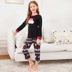 Shein Christmas Kids Hat Print Pajama Set