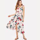 Shein Knot Side Overlap Floral Dress