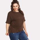 Shein Plus Asymmetric Hem T-shirt