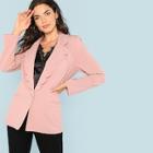 Shein Scallop Trim Button Pocket Blazer