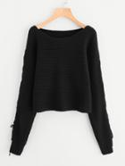 Shein Lace Up Sleeve Jumper