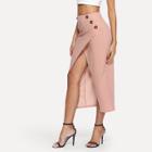 Shein Button Side Overlap Front Skirt