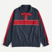 Shein Men Pocket Side Colorblock Windbreaker Jacket