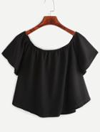 Shein Black Off The Shoulder Swing Crop Top