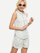 Shein Grey Hooded Tank Top With Shorts