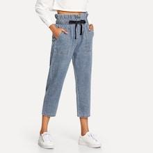 Shein Frill Detail Drawstring Jeans