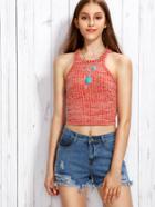 Shein Red Round Neck Racer Back Tank Top