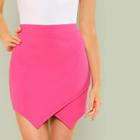 Shein Overlap Front Solid Skirt