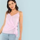Shein Knot Front V Neck Wrap Cami Top