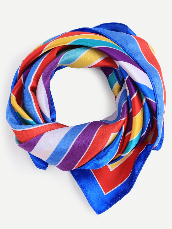 Shein Multicolor Geo Print Square Scarf