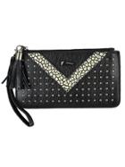 Shein Gold Pu Leather Spiker Clutch For Women