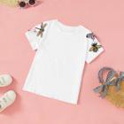 Shein Girls Animals Embroidered Appliques Tunic Tee