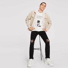 Shein Men Ripped Detail Solid Jeans