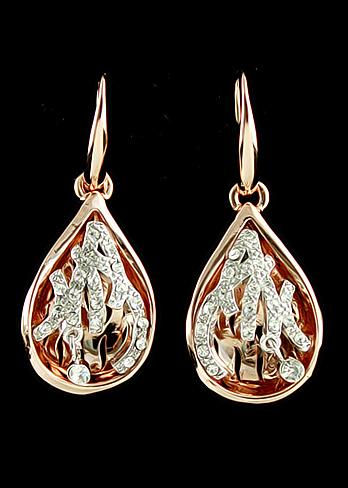 Shein Gold Diamond Drop Dangle Earrings