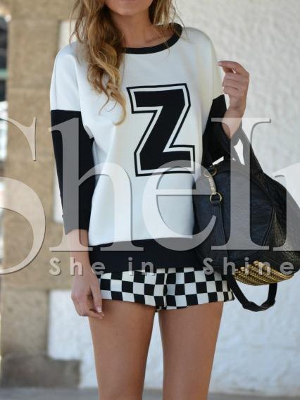 Shein Color Block Z Print T-shirt