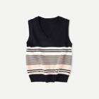Shein Toddler Boys Striepd V Neck Knit Vest