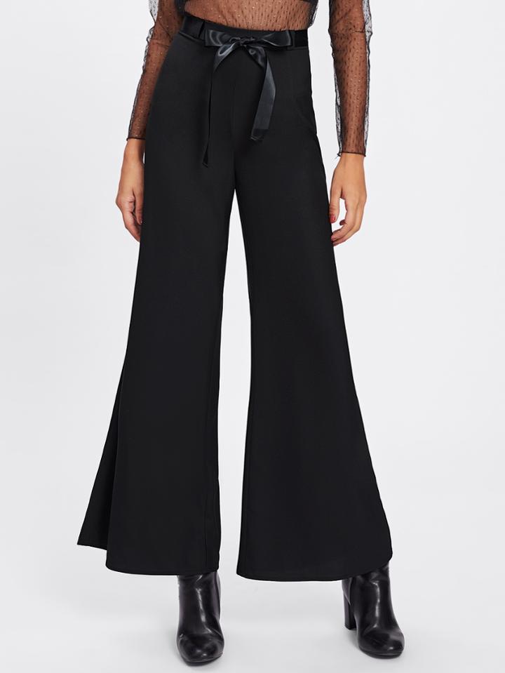 Shein Ribbon Tied Waist Flare Pants