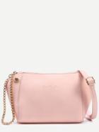 Shein Pink Zip Top Structured Crossbody Bag