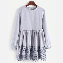 Shein Keyhole Back Embroidered Dress