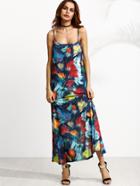 Shein Abstract Print Spaghetti Strap Maxi Dress