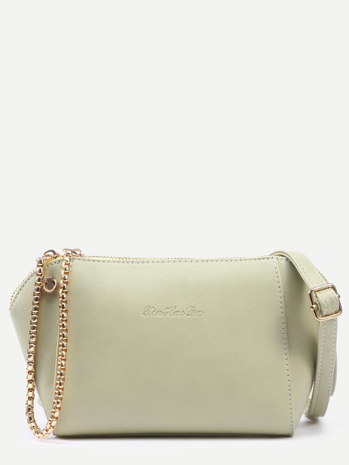 Shein Green Zip Top Structured Crossbody Bag