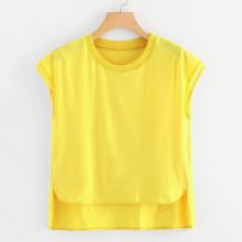 Shein Mesh Insert Stepped T-shirt