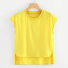 Shein Mesh Insert Stepped T-shirt