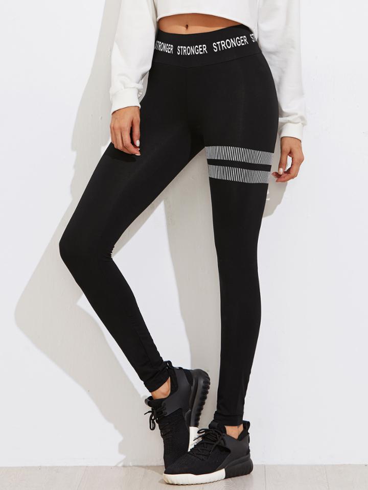 Shein Printed Wide Waistband Leggings