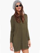 Shein Green Long Sleeve Casual Dress