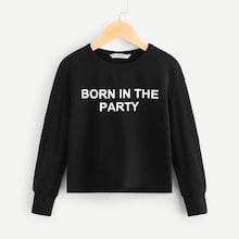Shein Girls Letter Front Pullover