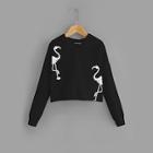 Shein Girls Flamingo Print Hoodie Sweatshirt