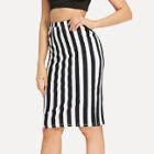 Shein Wide Striped Pencil Skirt