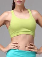 Shein Olive Green Crisscross Back Sports Chest Pad Tank Top