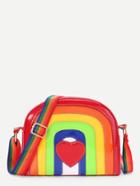 Shein Heart Patch Rainbow Shaped Pu Shoulder Bag