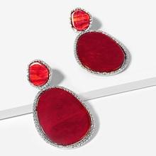 Shein Marble Pattern Oval Drop Earrings