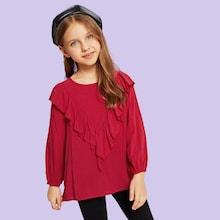 Shein Girls Ruffle Embellished Blouse
